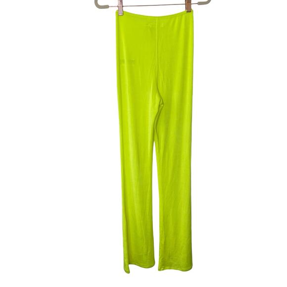 Good American Shimmer Pants Swimwear Ruched Front Electric Lime Festival Small - Picture 5 of 7
